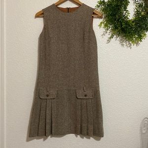 “Winter Clearance” Whistle Stop Vintage Brown Herringbone Sleeveless Dress